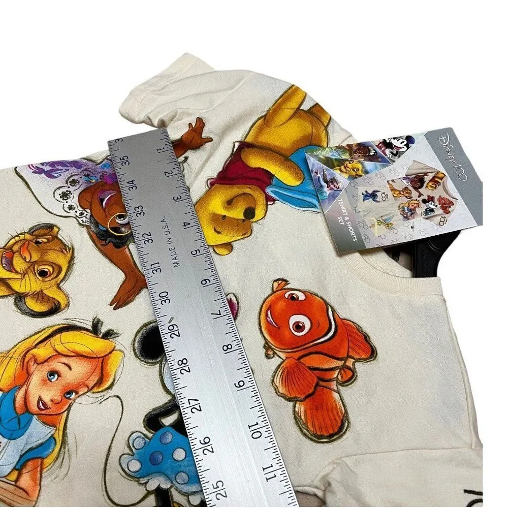 Disney Set Shorts Kids 2T 100th Anniversary TShirt Stitch Tinkerbell Nemo Winnie